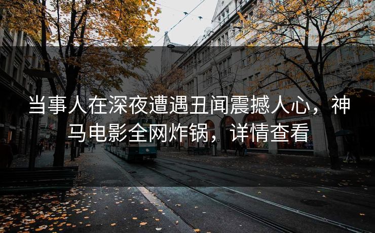 当事人在深夜遭遇丑闻震撼人心，神马电影全网炸锅，详情查看