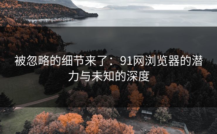 被忽略的细节来了:91网浏览器的潜力与未知的深度 被忽略的细节来了:91网浏览器的潜力与未知的深度